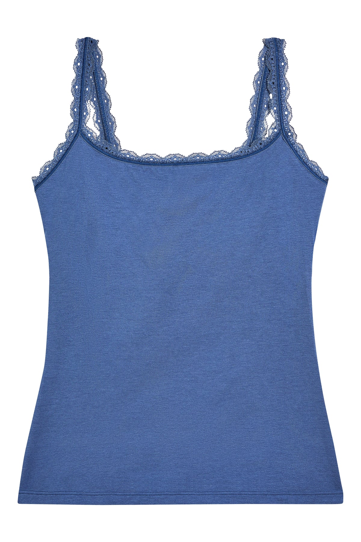 Inspired Eyelet Shelf Bra Cami: Vintage Indigo