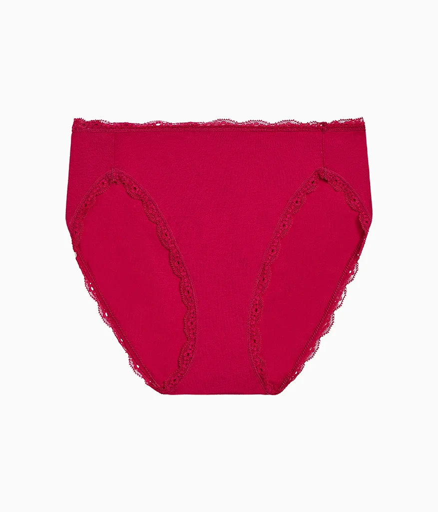 Inspired Eyelet Hi-Leg: Cerise