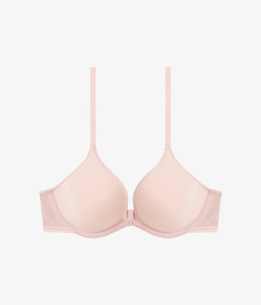 Full Transparency Plunge T-Shirt Bra: Rose Smoke