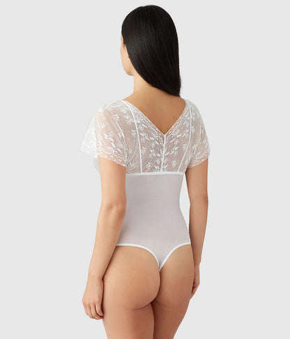 Lifted In Luxury Bodysuit: Egret