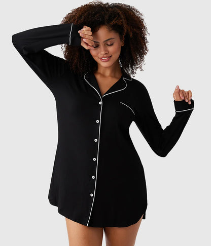 Lease to Lounge Sleepshirt: Black