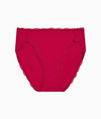 Inspired Eyelet Hi-Leg: Cerise