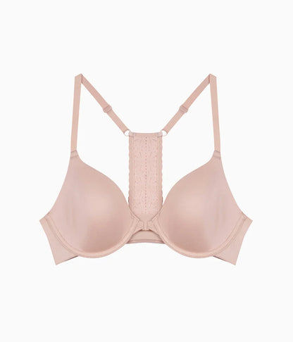 Future Foundation Front Close Racerback Bra: Rose Smoke