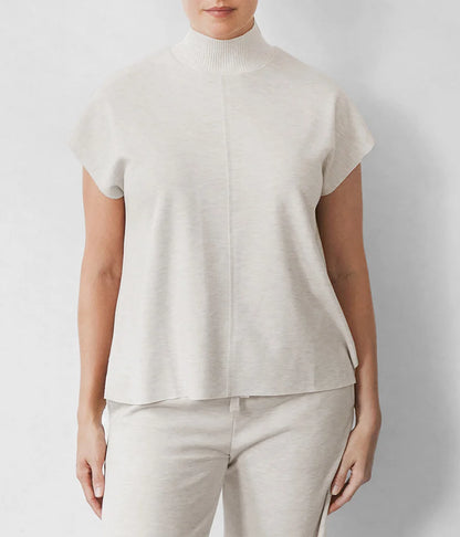 Winslow Mock Neck Pullover: Pale Oak Heather