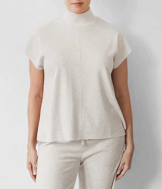 Winslow Mock Neck Pullover: Pale Oak Heather