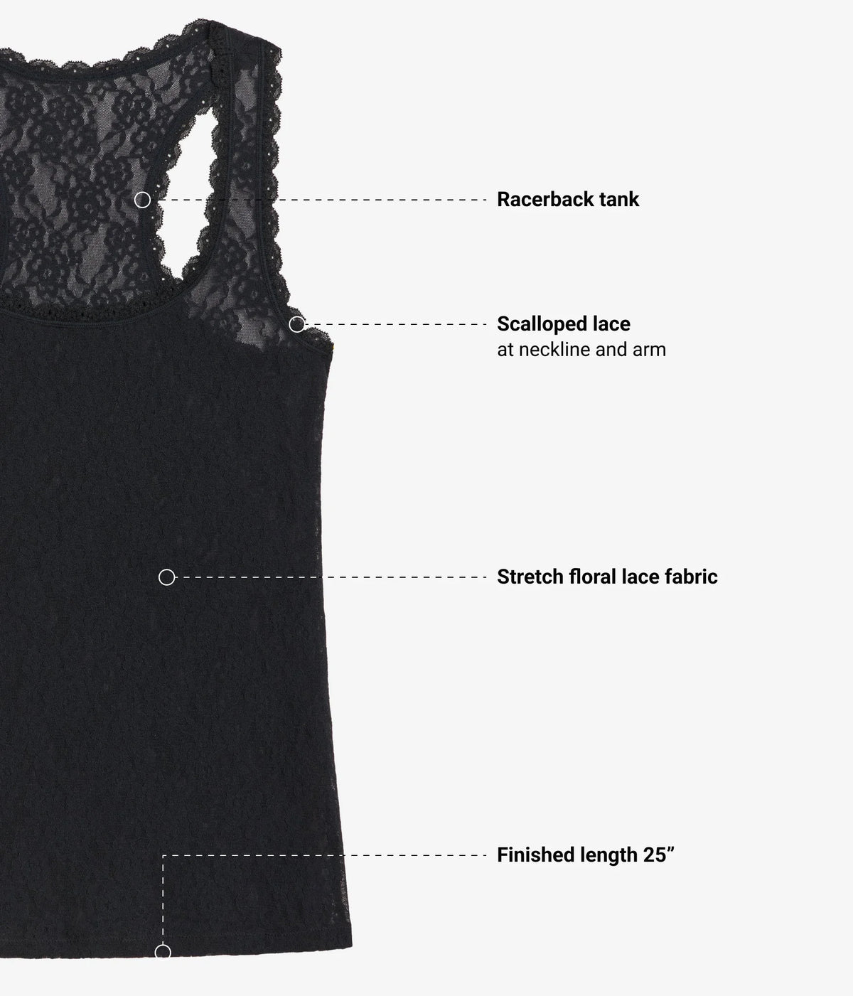 Effortlessly Lace Tank: Night