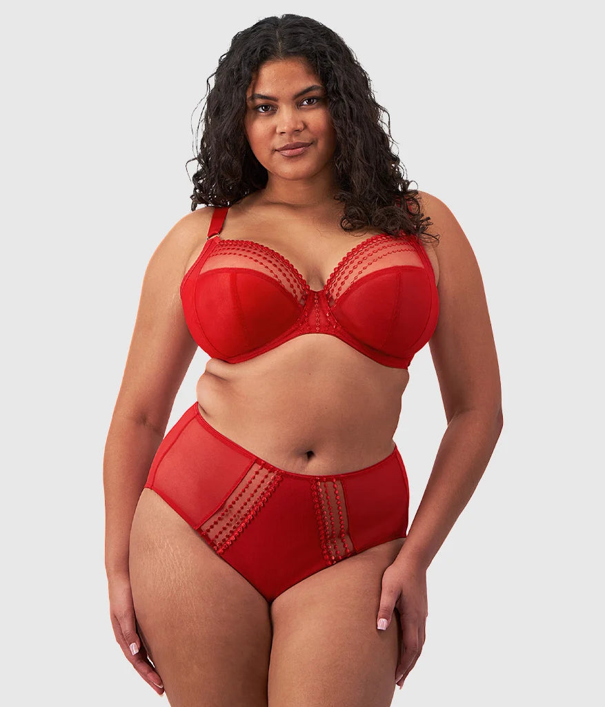 Matilda Underwire Plunge Bra: Haute Red