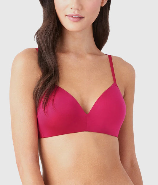 Future Foundation Wire Free T-Shirt Bra with Lace: Bright Rose