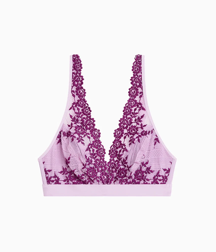 Embrace Lace® Wire Free Bralette: Lavender Sage/Dark Purple