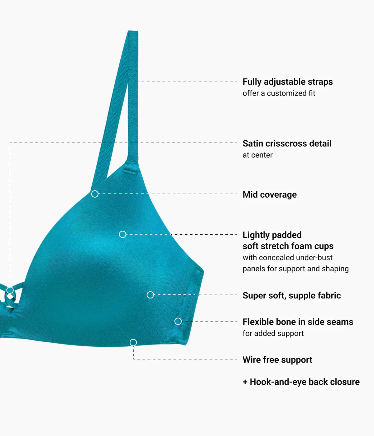 Undercover Wire Free T-Shirt Bra: Deep Lake