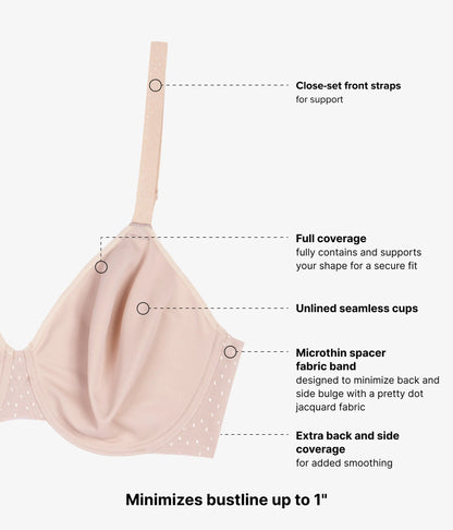 Back Appeal® Minimizer Bra: Rose Dust