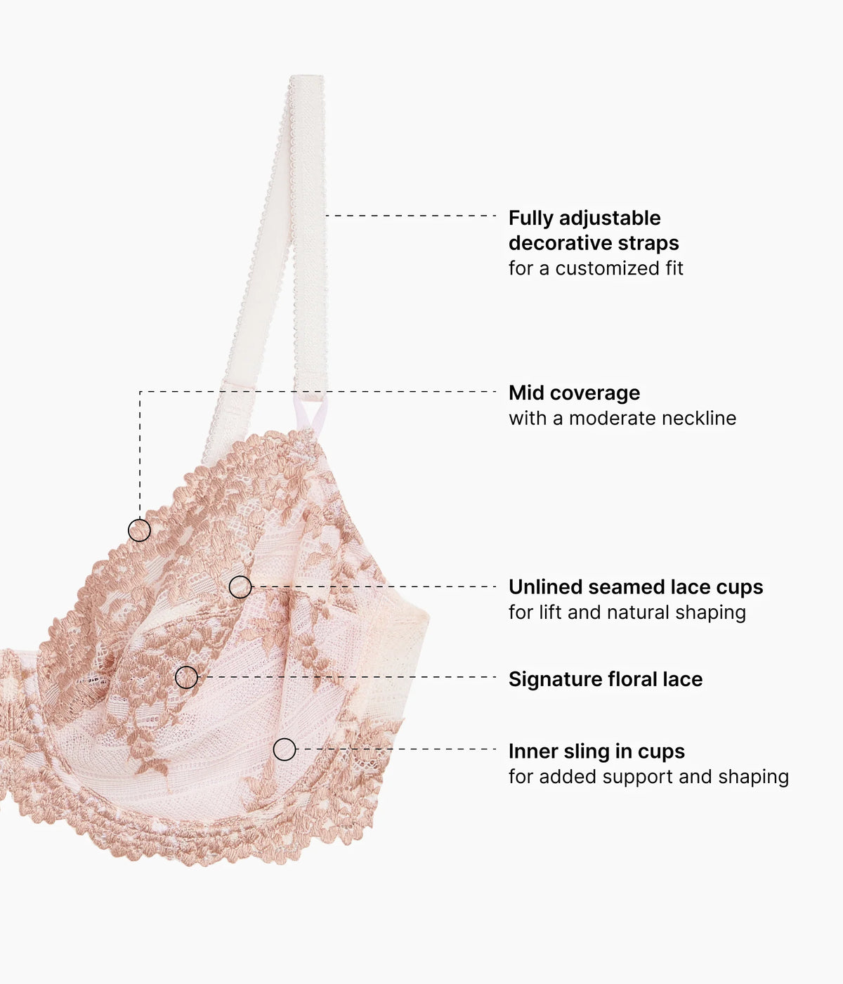 Embrace Lace®  Underwire Bra: Angel Wing/Rose Dust