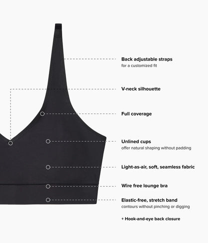 Easy Like Sunday™ Wire Free Bra: Black