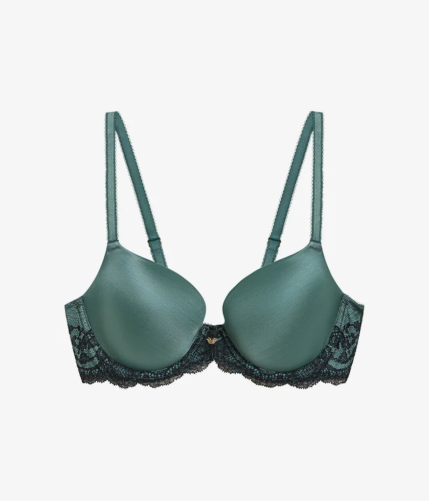 Modern Affair T-Shirt Bra: Silver Pine/Black