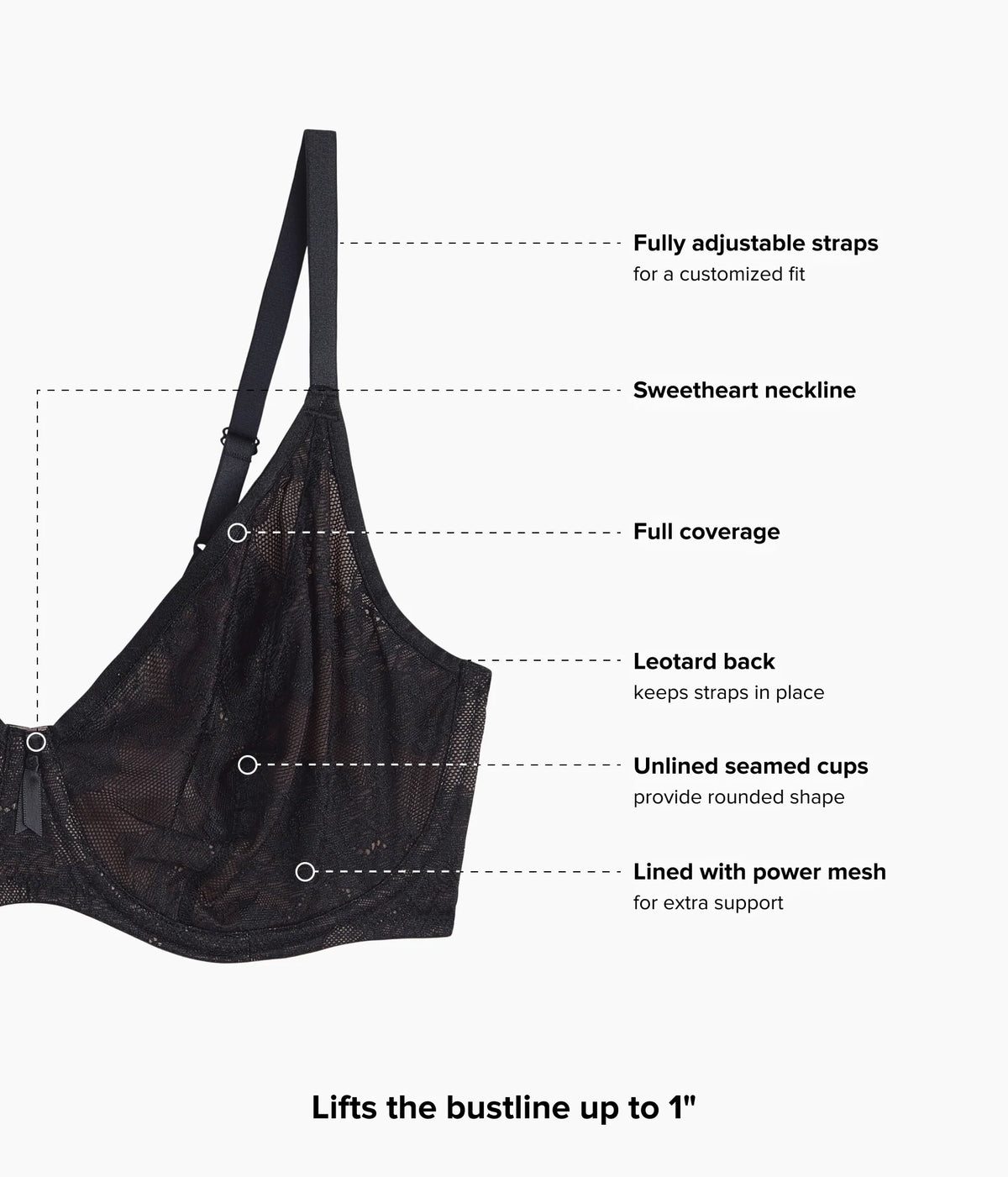 Full Bloom Underwire Bra: Black