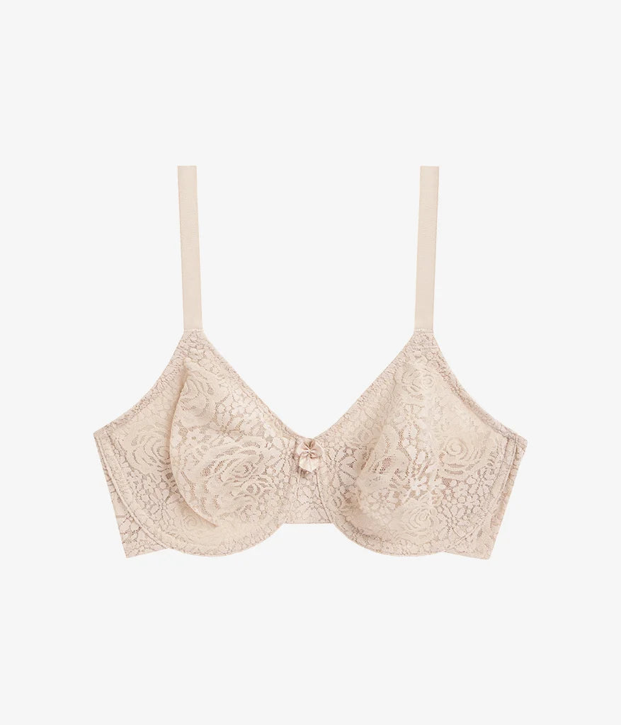 Halo Lace Underwire Bra: Sand