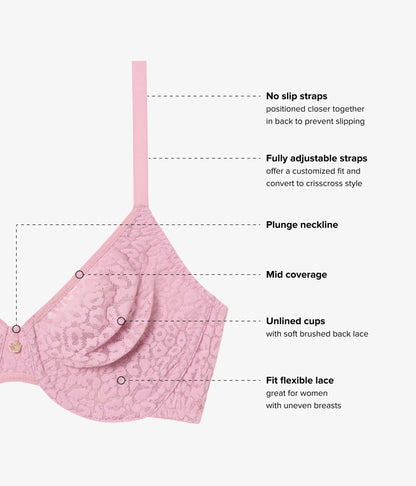 High Bar™ Plunge Underwire Bra: Lilas