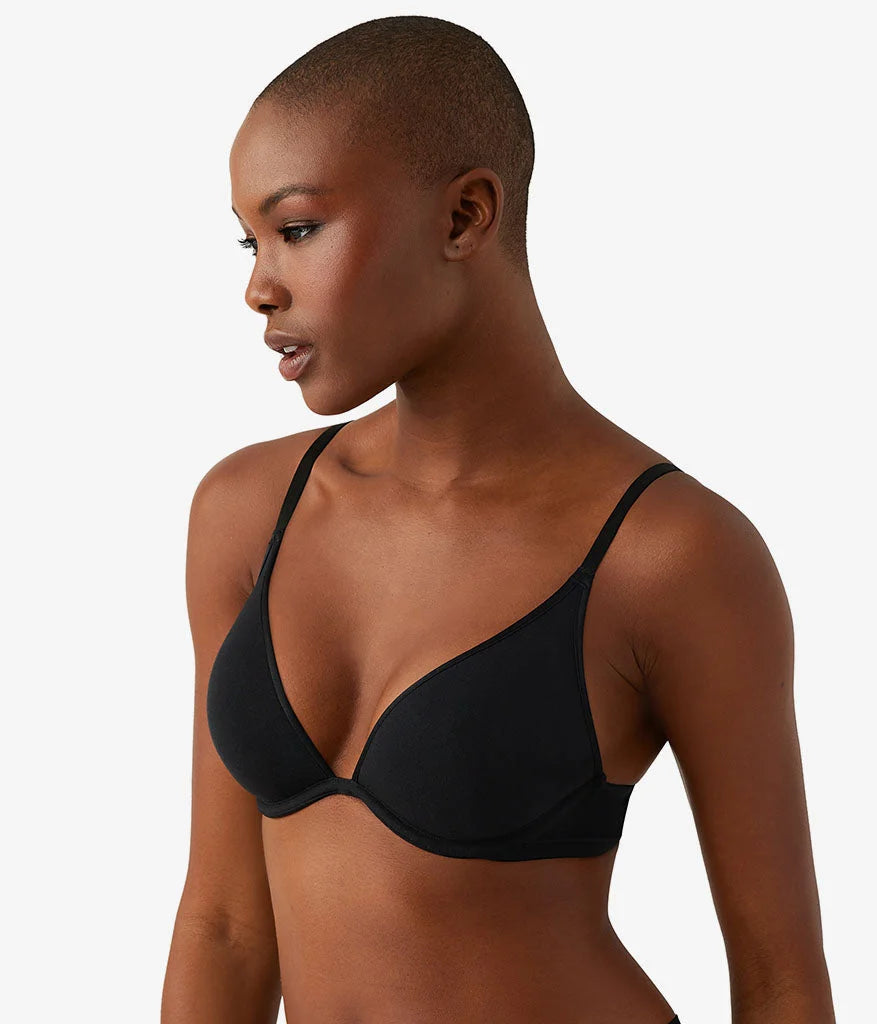 Cotton To A Tee Plunge T-Shirt Bra: Night