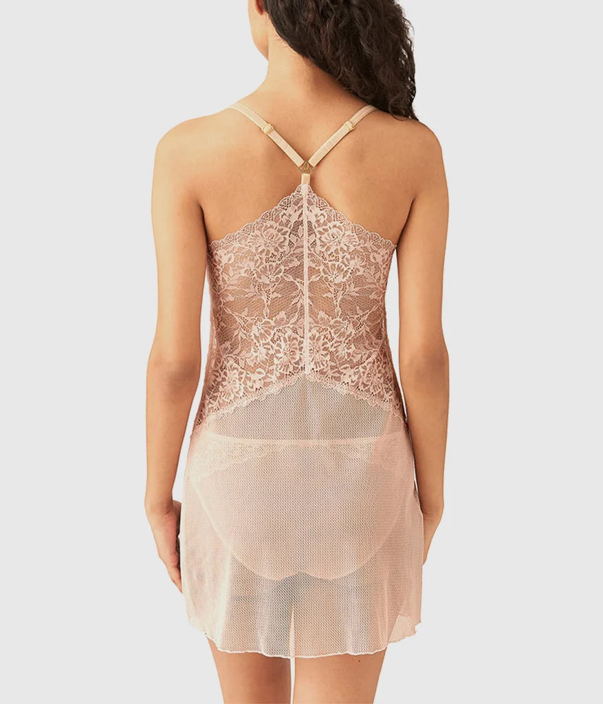 Lace Encounter Chemise: Rose Smoke