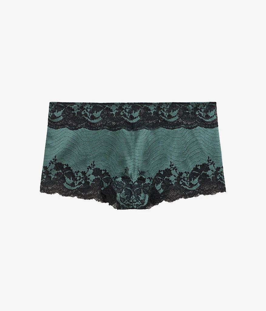 Modern Affair Boyshort: Silver Pine/Black