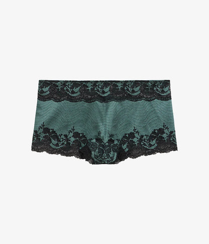 Modern Affair Boyshort: Silver Pine/Black