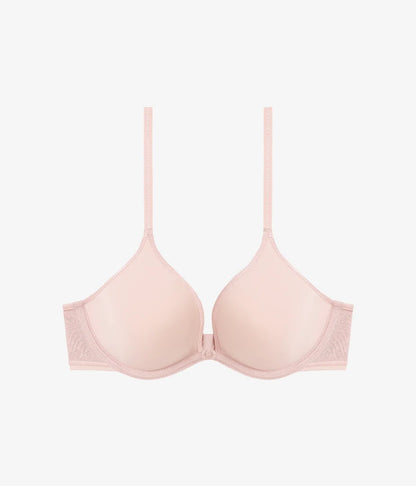 Full Transparency Plunge T-Shirt Bra: Rose Smoke
