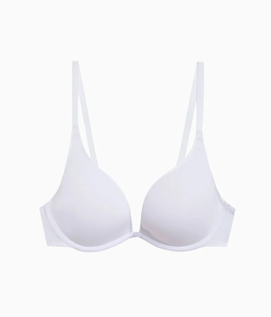 Cotton To A Tee Plunge T-Shirt Bra: White
