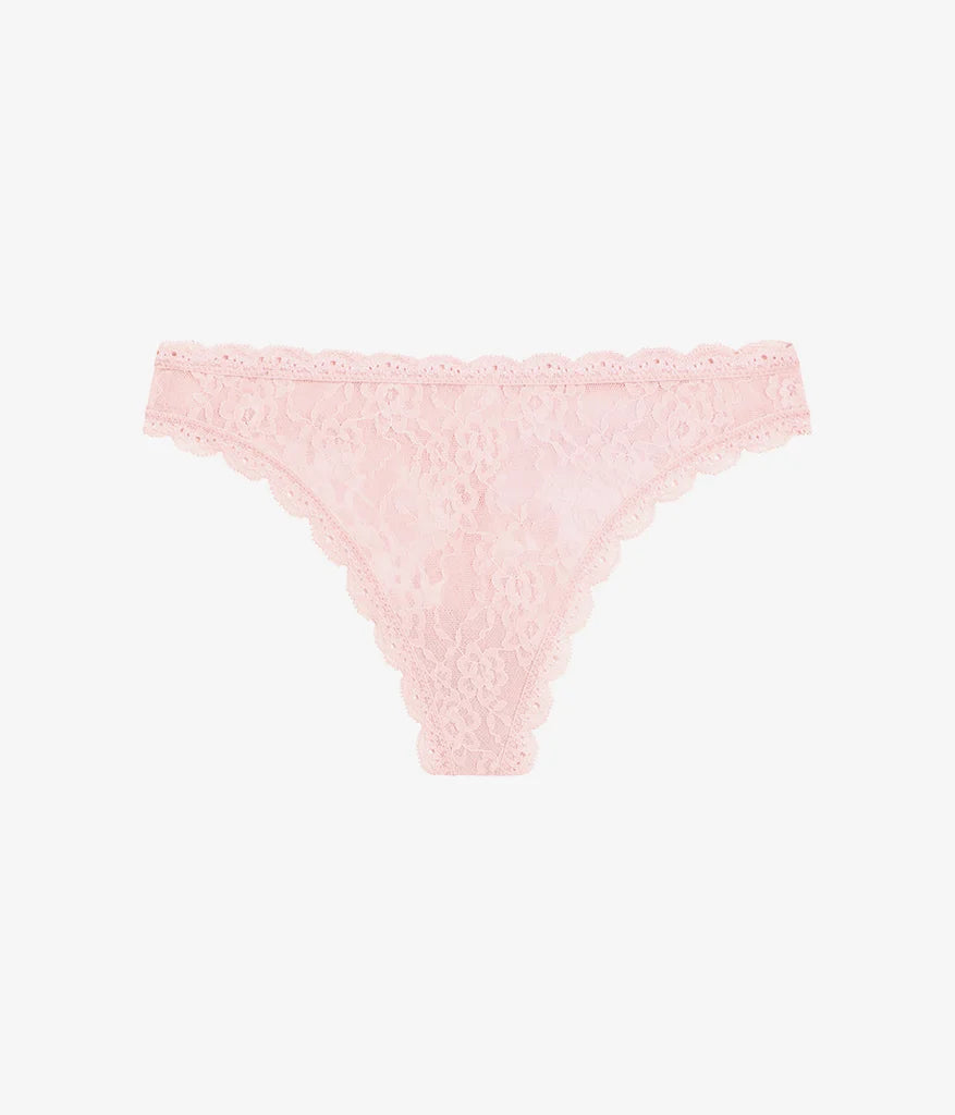 Effortlessly Lace Thong: Blush Pink