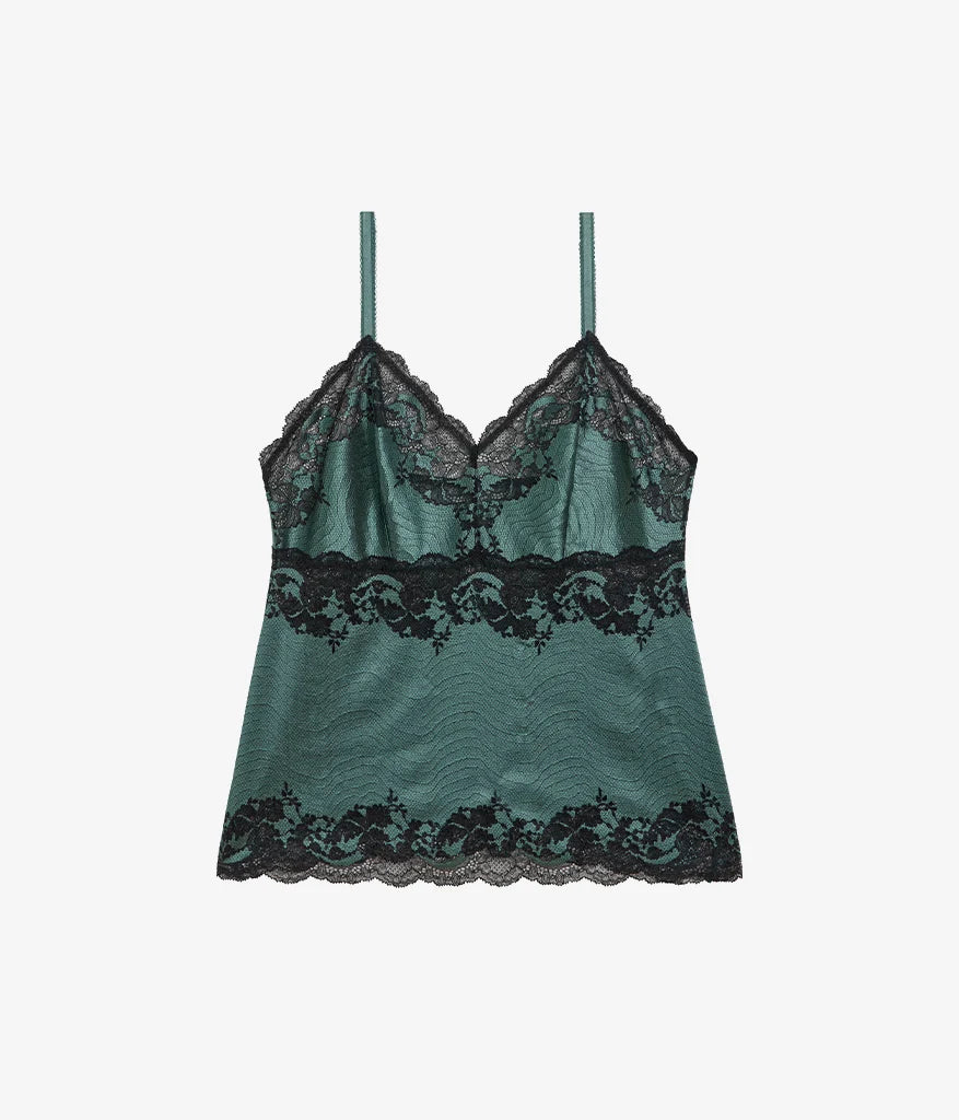 Modern Affair Cami: Silver Pine/Black