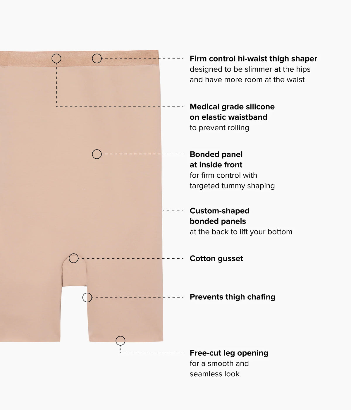 Shape Revelation® Straight Hi-Waist Thigh Shaper: Praline