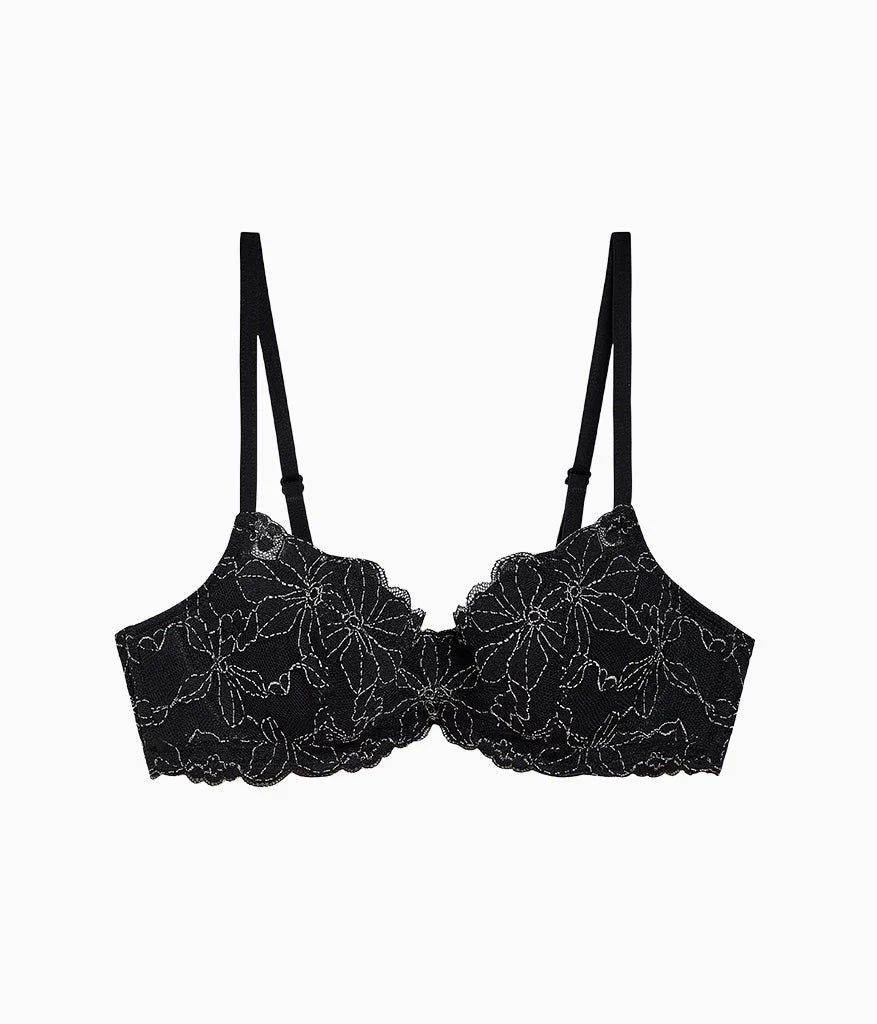 Feeling Famous Balconette Contour Bra: Night/Angel Wing