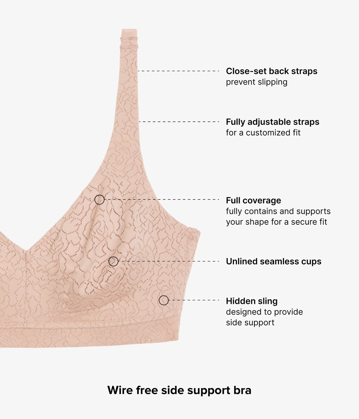 Inside Job™  Wire Free Bra: Roebuck