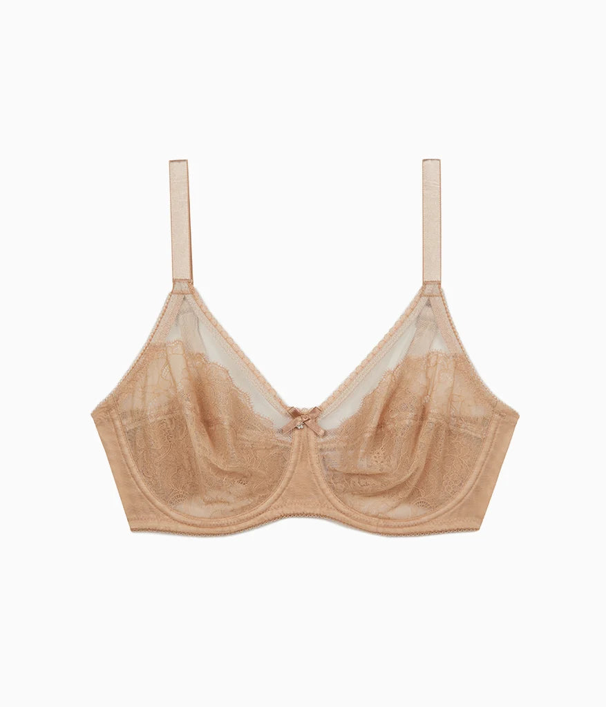 Retro Chic Full Figure Underwire Bra: Toast