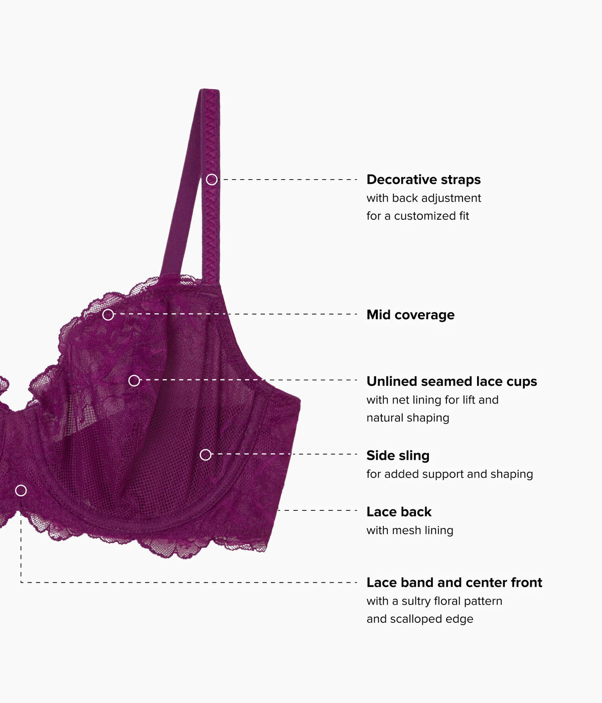 Vivid Attraction Underwire Bra: Dark Purple
