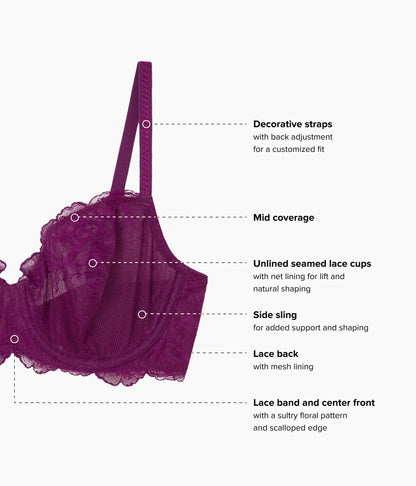 Vivid Attraction Underwire Bra: Dark Purple