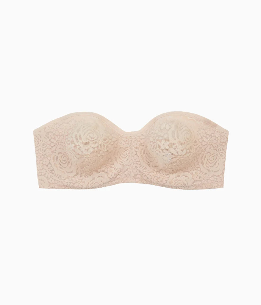 Halo Lace Strapless Underwire Bra: Sand