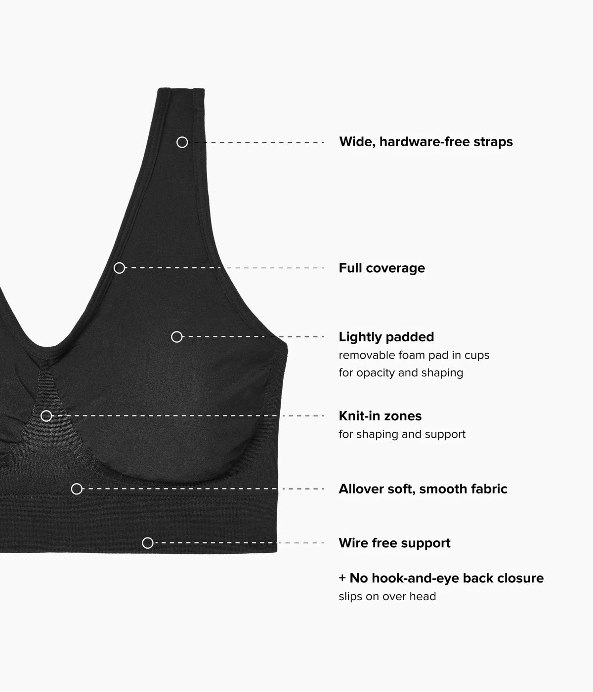 B-Smooth® Wire Free Bralette: Black