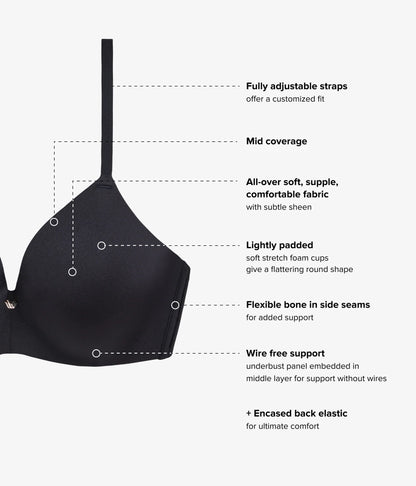 Baseline Wire Free T-Shirt Bra: Black