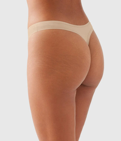 Understated Cotton Thong: Sand