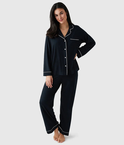 Lease to Lounge Pajama Set: Black