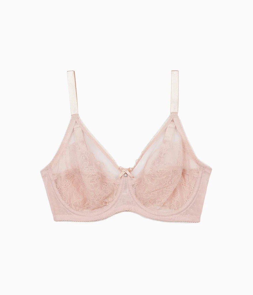 Retro Chic Full Figure Underwire Bra: Rose Dust