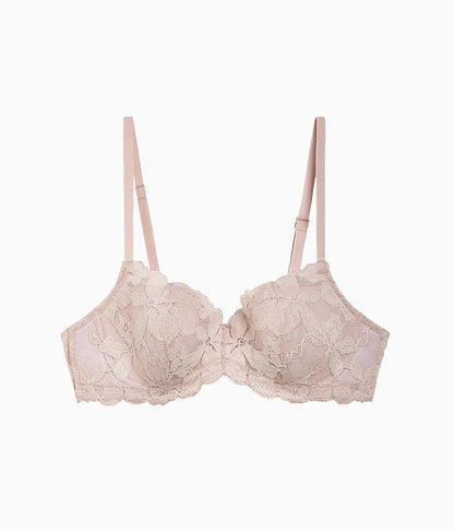 Feeling Famous Balconette Contour Bra: Rose Smoke/White
