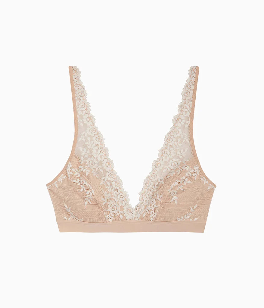 Embrace Lace® Wire Free Bralette: Sand/Ivory