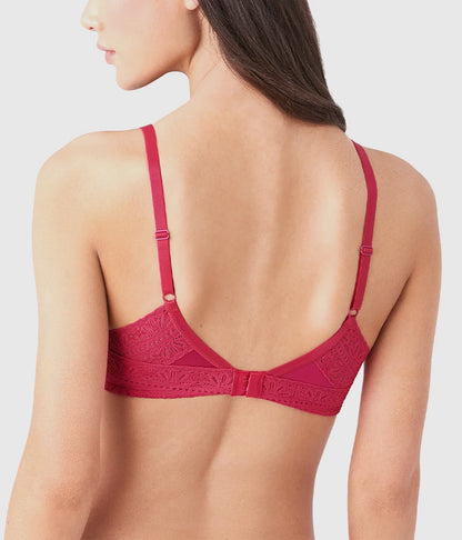 Future Foundation Wire Free T-Shirt Bra with Lace: Bright Rose