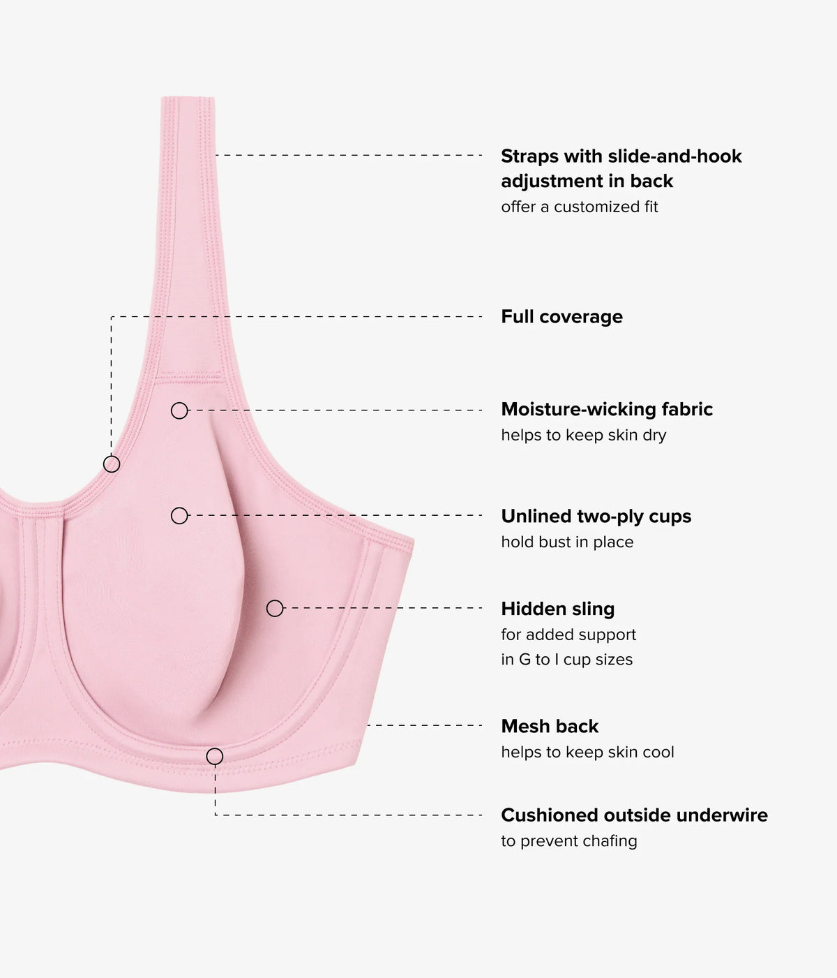 Simone Sport Underwire Bra: Lilas