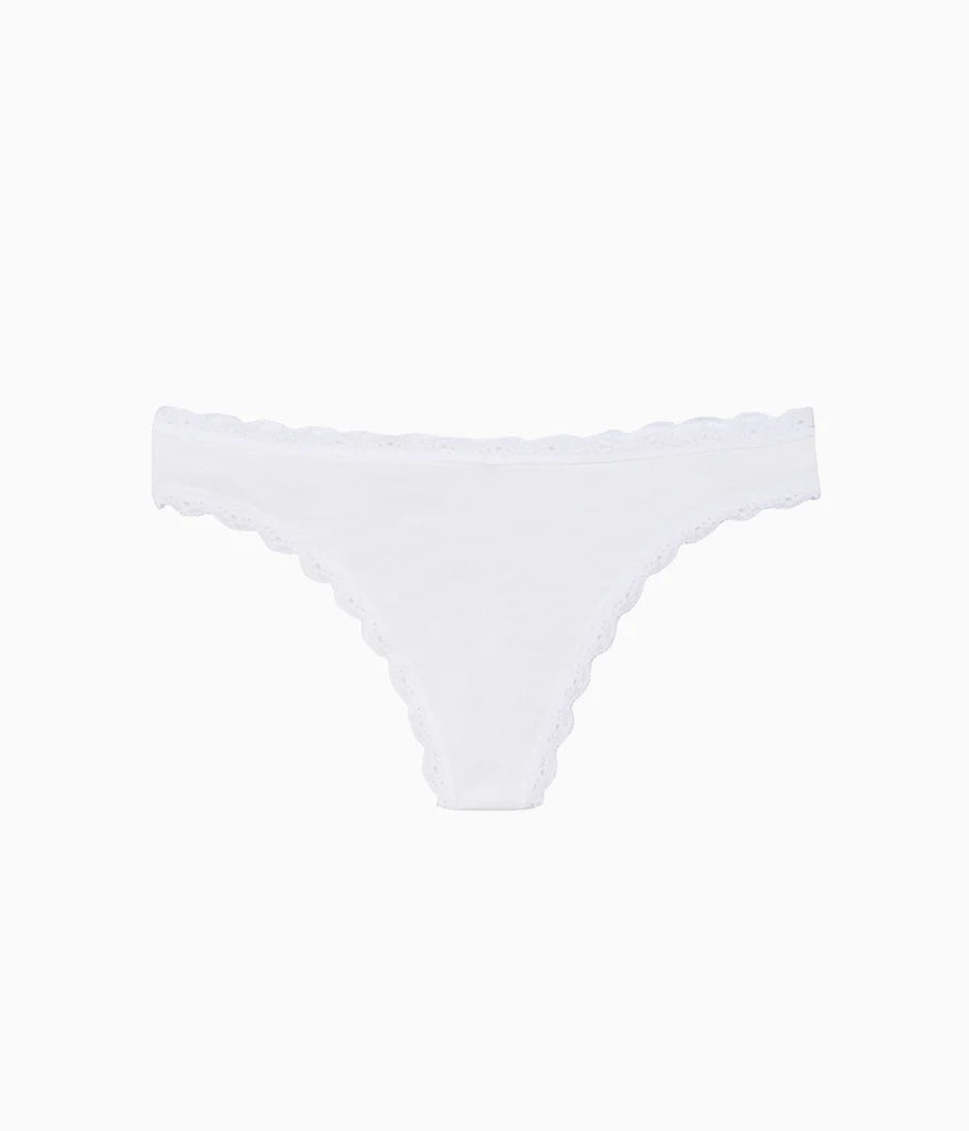 Inspired Eyelet Thong: White