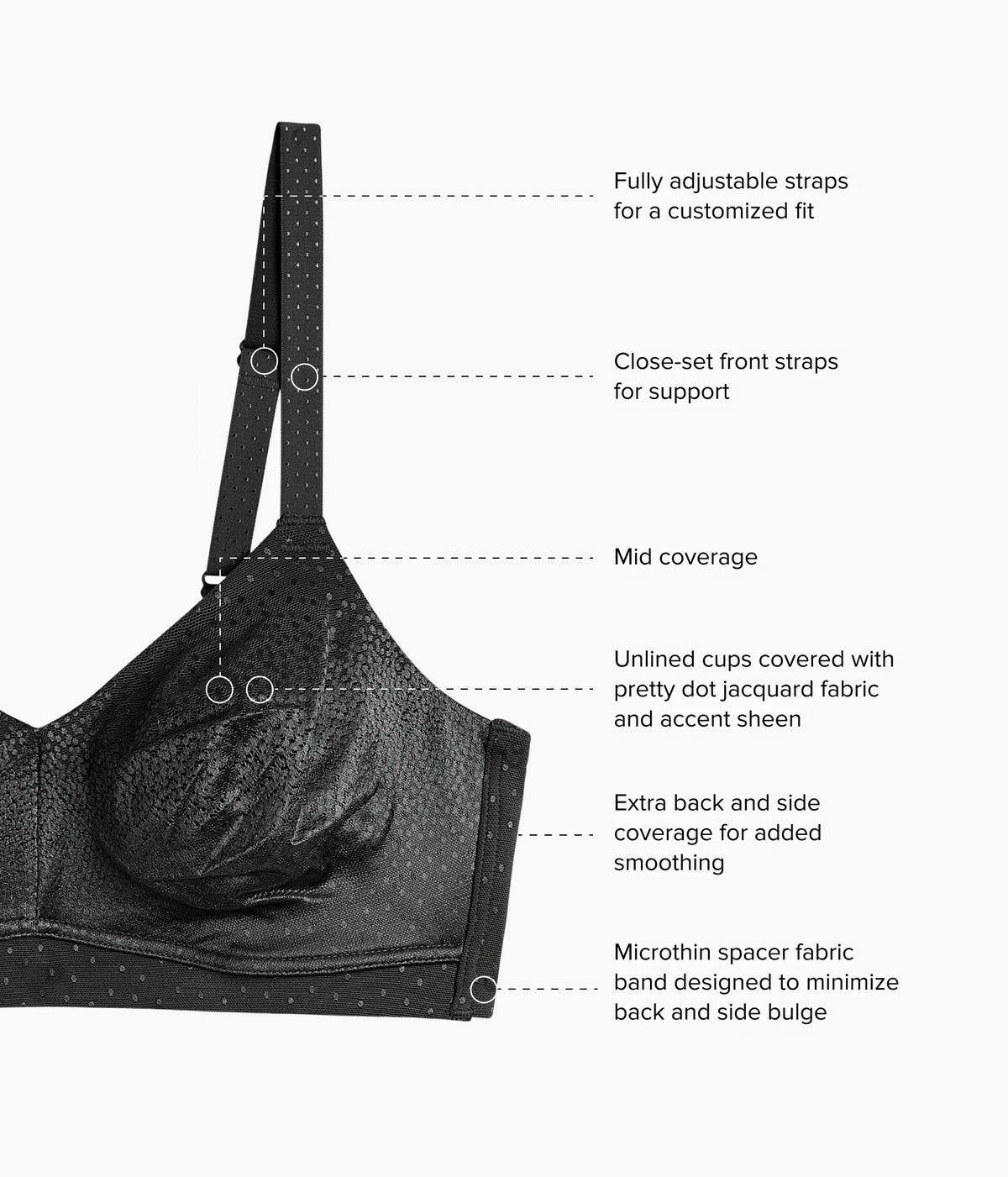 Back Appeal® Wire Free Bra: Black