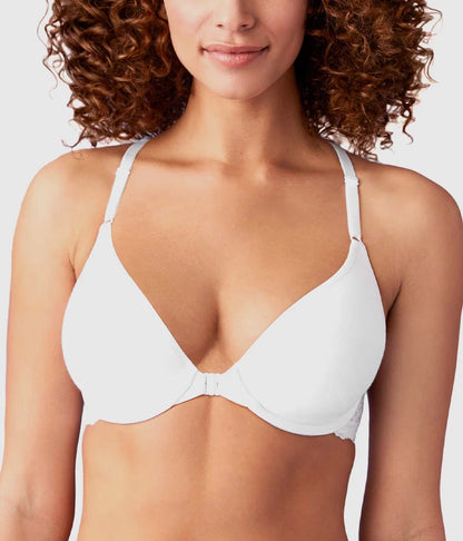 Inspired Eyelet Front Close T-Shirt Bra: White